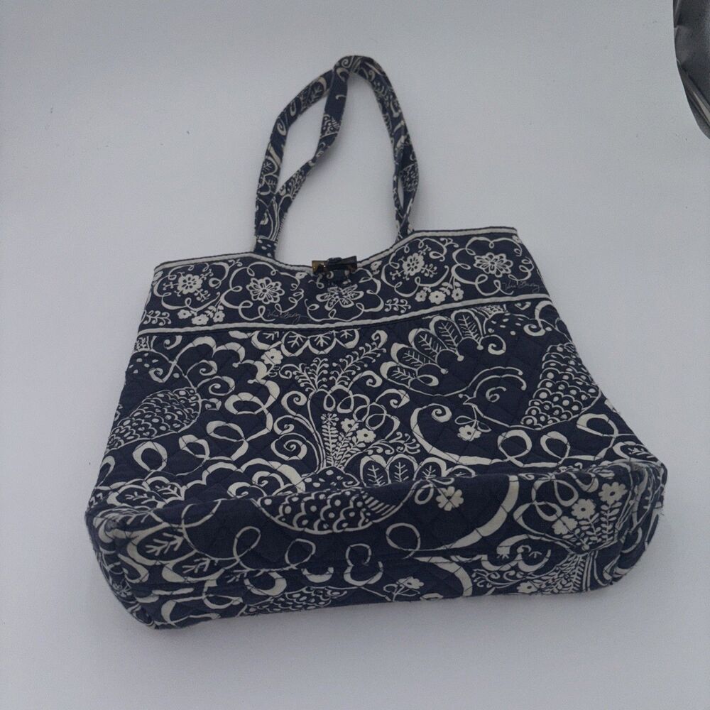 Vera Bradley Blue And White Floral Pattern Tote Bag